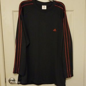 Adidas long sleeve shirt, dark gray and red stripe